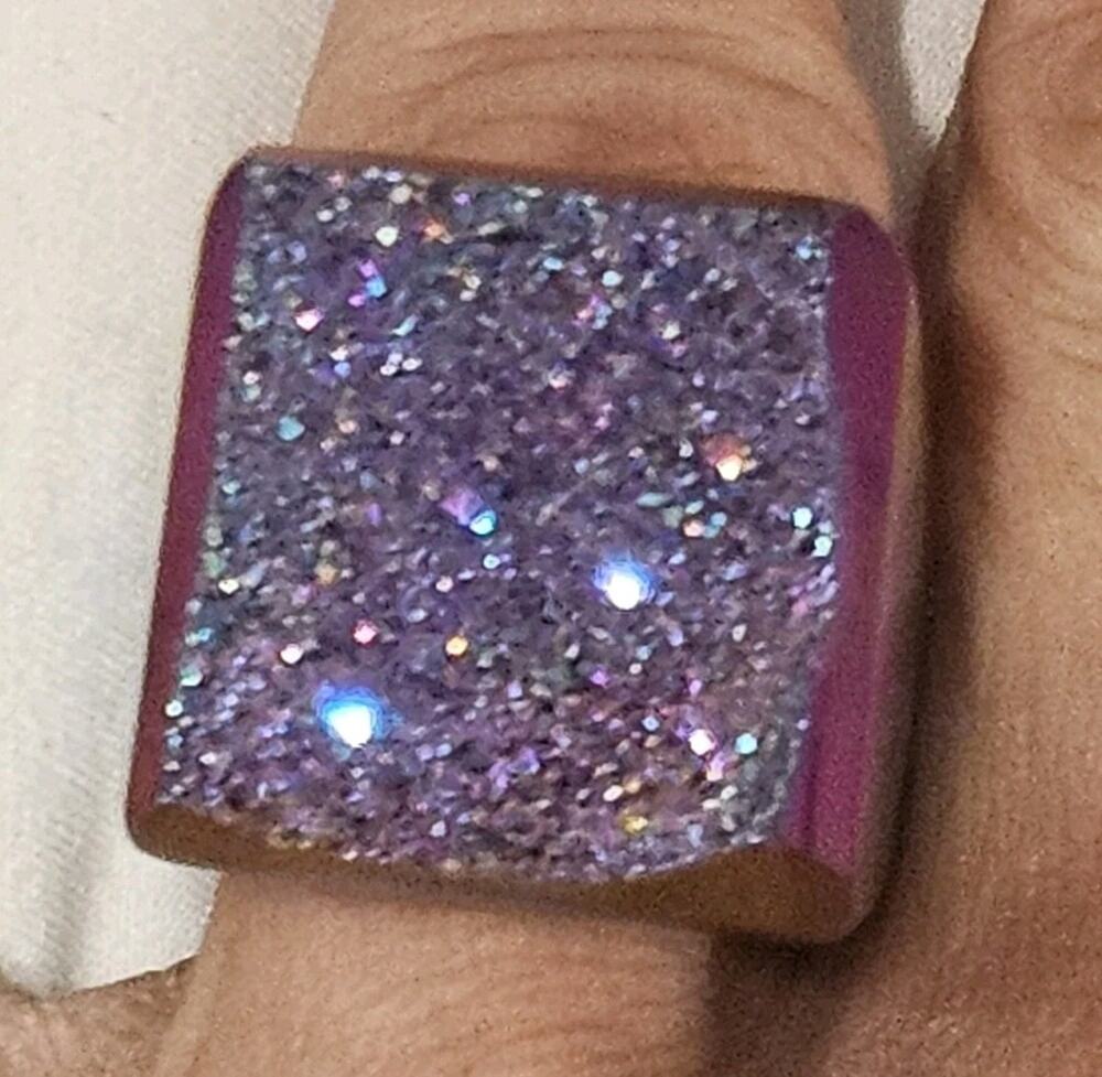 Stunning Large Druzy Quartz Cocktail Ring Size 7